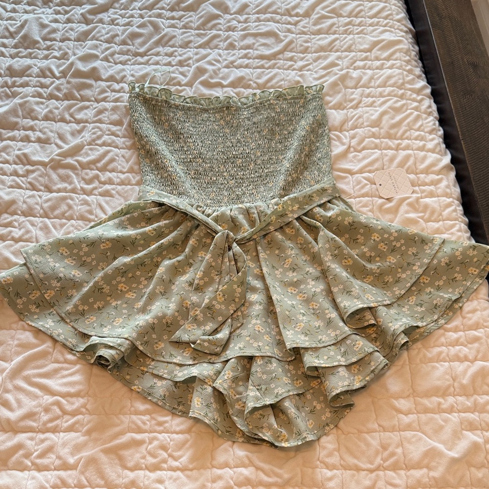 Altar'd State Floral Skirt - Sage Green